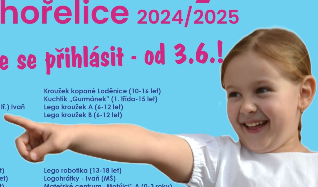 Kompletní nabídka kroužků pro školní rok 2024/2025