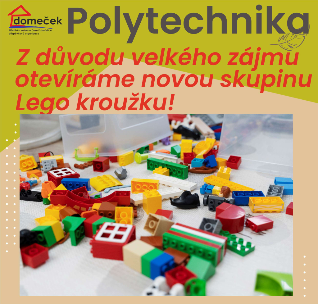 Z důvodu velkého zájmu otevíráme novou skupinu Lego kroužku!