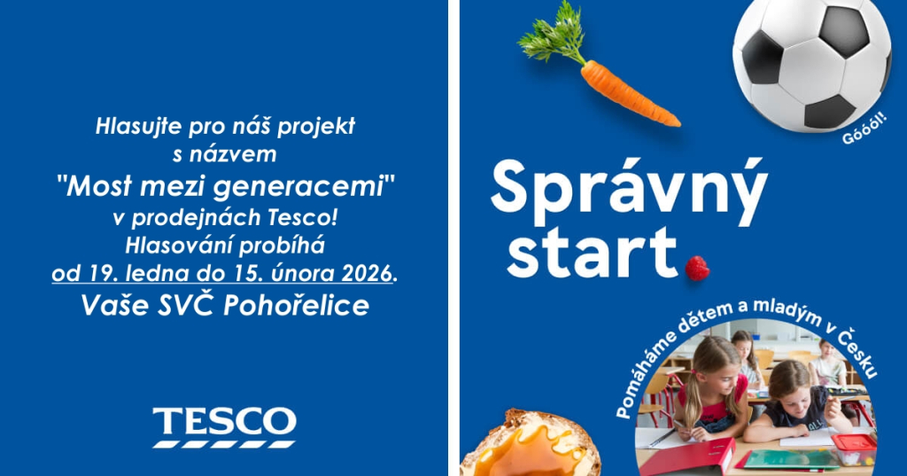Hlasujte pro náš projekt s názvem Most mezi generacemi v prodejnách Tesco