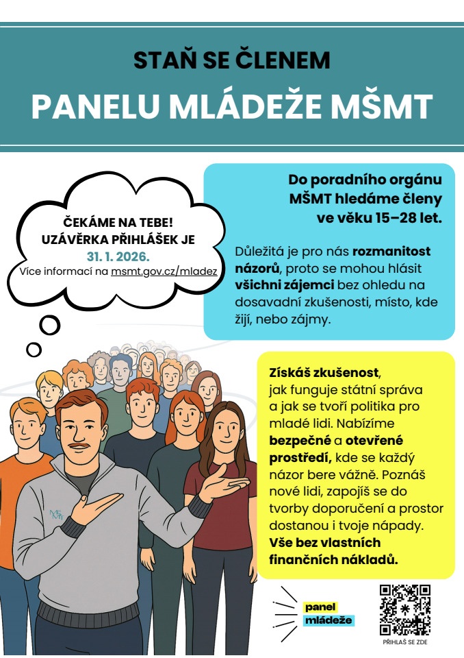 I my podporujeme Panel mládeže MŠMT a jsme jeho součástí.