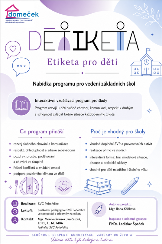 Nabídka programu Dětiketa-Etiketa pro děti