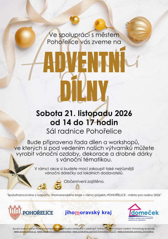 Přijďte se naladit na vánoční čas na Adventní dílny!