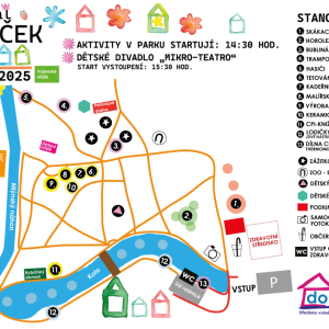 Mapa areálu Festivalu DOMEČEK