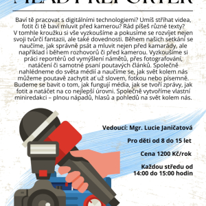 Nový kroužek Mladý reportér
